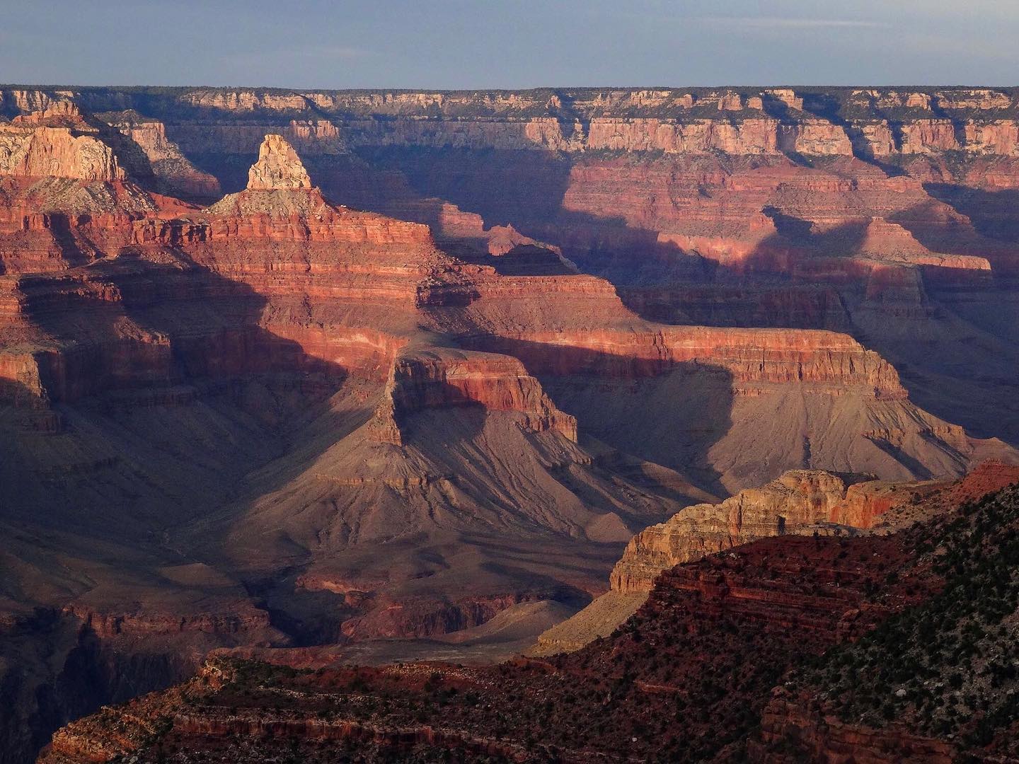 A view of the Grand Canyon at sunset